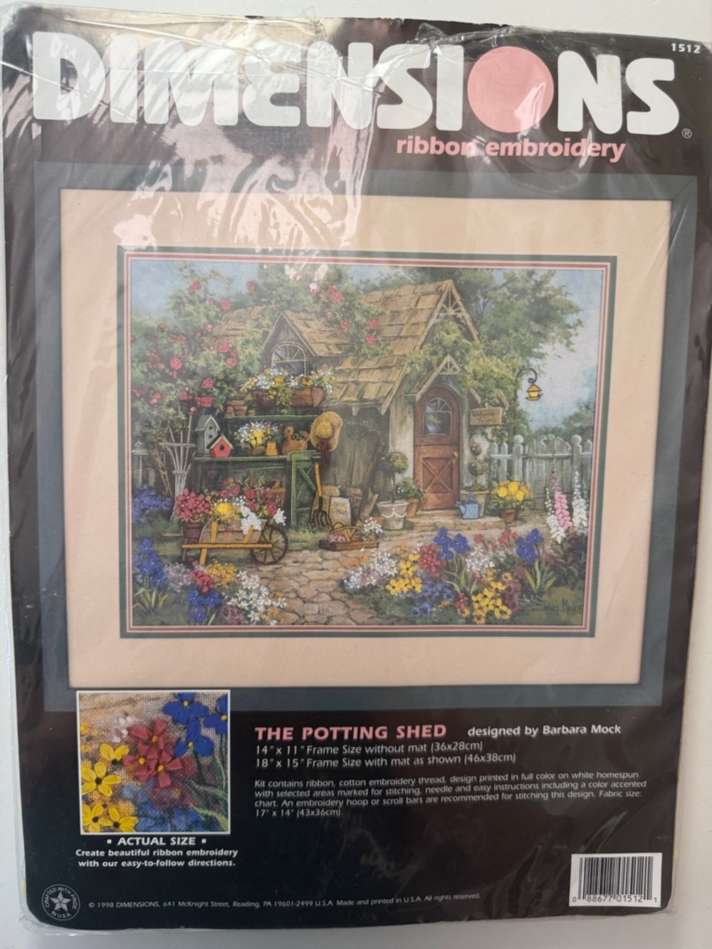 Dimensions "The Potting Shed" Ribbon Embroidery Kit